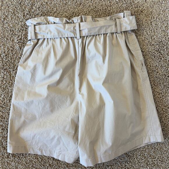 Uniqlo Beige HIgh Rise Belted Cotton Spandex Pull On Shorts Womens Small NEW NWT - Picture 7 of 7